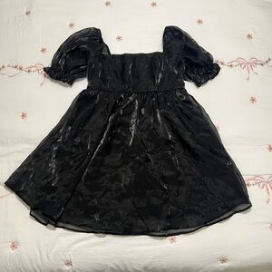 Thirty thirty Black square neck puff sleeve baby doll dress size XL